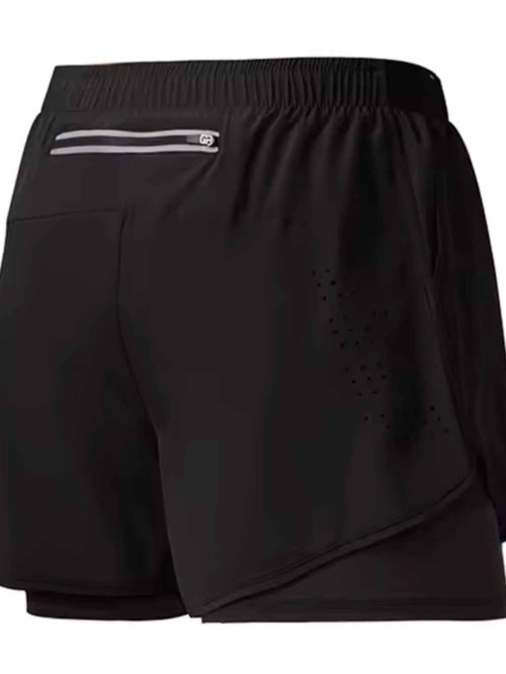 🌿 Black Layered Running Shorts